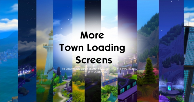 More Town Loading Screens by Debbiepearl at Mod The Sims » Sims 4 Updates