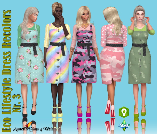 Eco Lifestyle Dress Recolors At Annett S Sims 4 Welt Sims 4 Updates