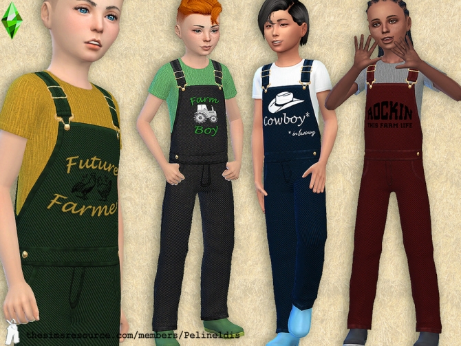 Boys Farm Overall By Pelineldis At Tsr Sims 4 Updates