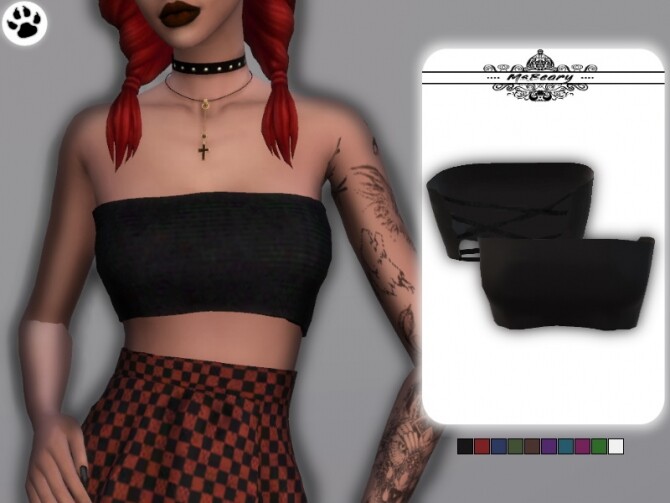 Bandeau Tie Top By Msbeary At Tsr Sims 4 Updates
