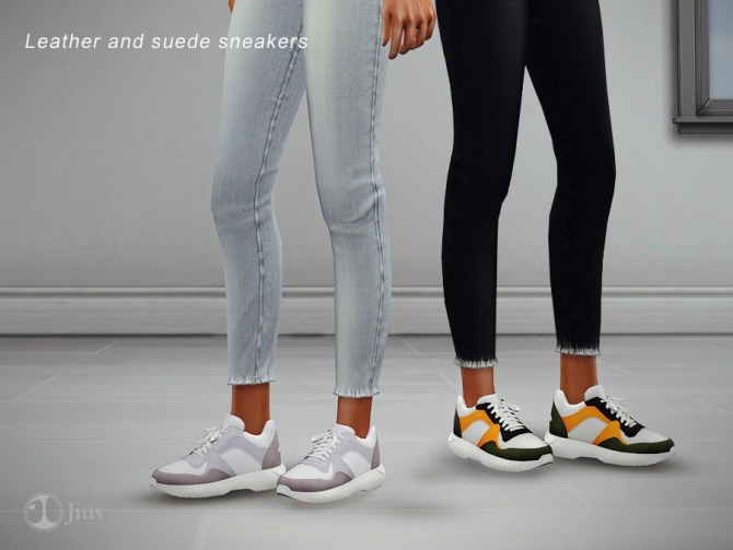 Leather And Suede Sneakers By Jius At Tsr Sims 4 Updates