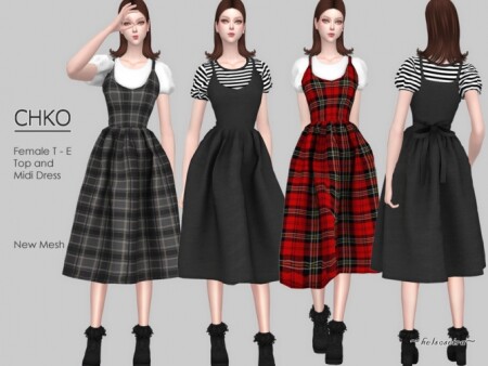 Chko T Shirt Midi Dress By Helsoseira At Tsr Sims Updates