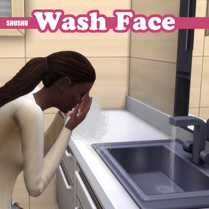 Wash Face at Sinks by lemonshushu at Mod The Sims » Sims 4