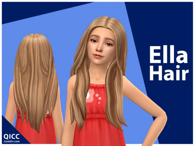 Ella Hair by qicc at TSR » Sims 4 Updates