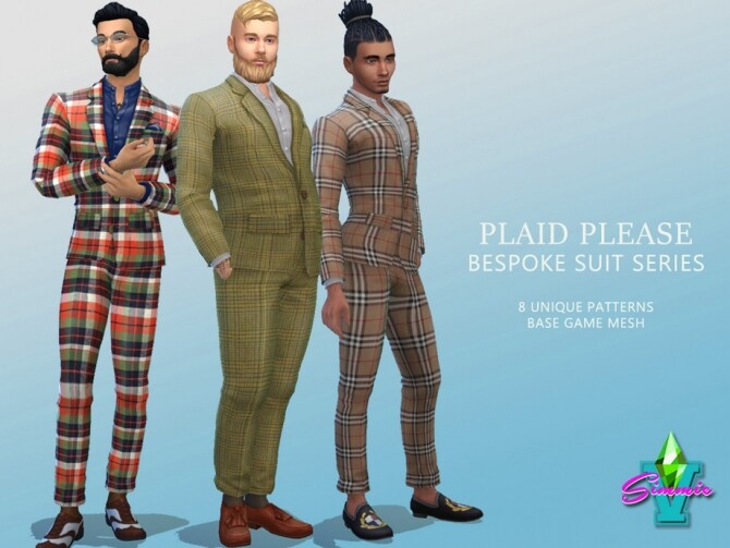 Plaid Please Bespoke Suits By Simmiev At Tsr Sims 4 Updates