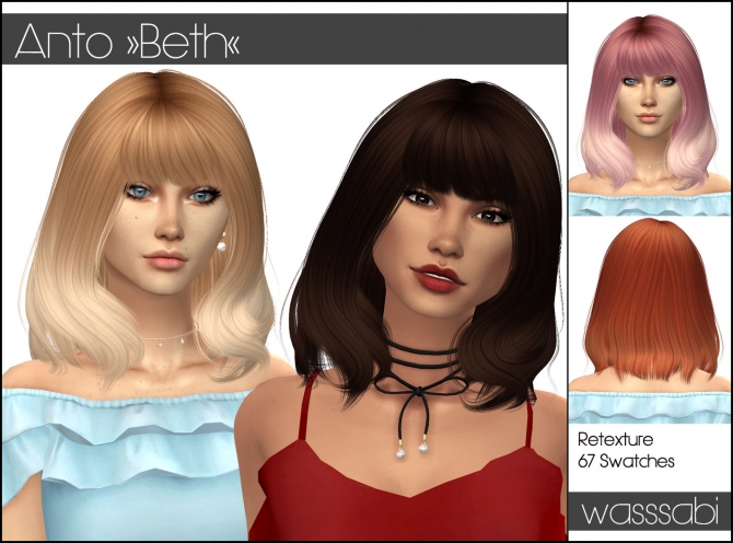 Anto S Beth Hair Retextured At Wasssabi Sims Sims Updates