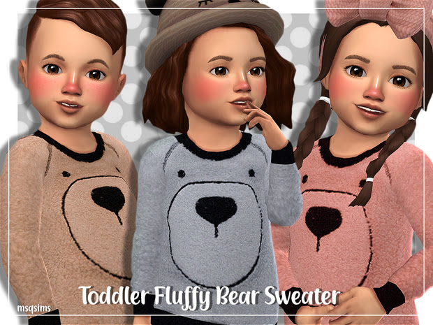 Toddler Fluffy Bear Sweater At Msq Sims Sims 4 Updates