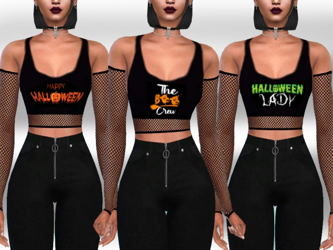 Fishnet Halloween Tops By Saliwa At TSR Sims 4 Updates