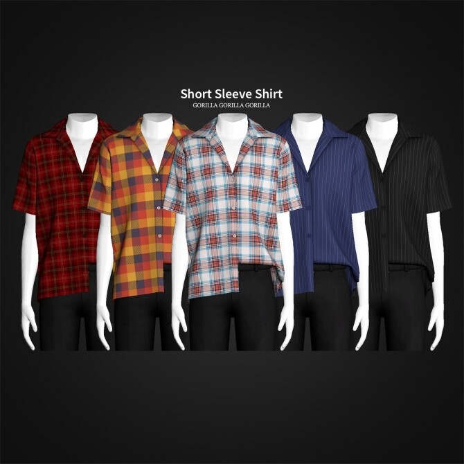 Short Sleeve Shirt At Gorilla Sims 4 Updates