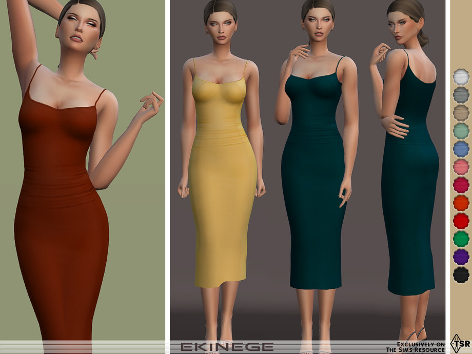 Bodycon Cami Dress By Ekinege At TSR Sims 4 Updates