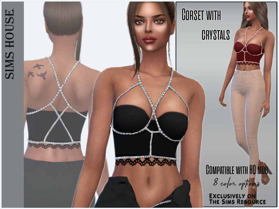 Corset With Crystals By Sims House At TSR Sims Updates