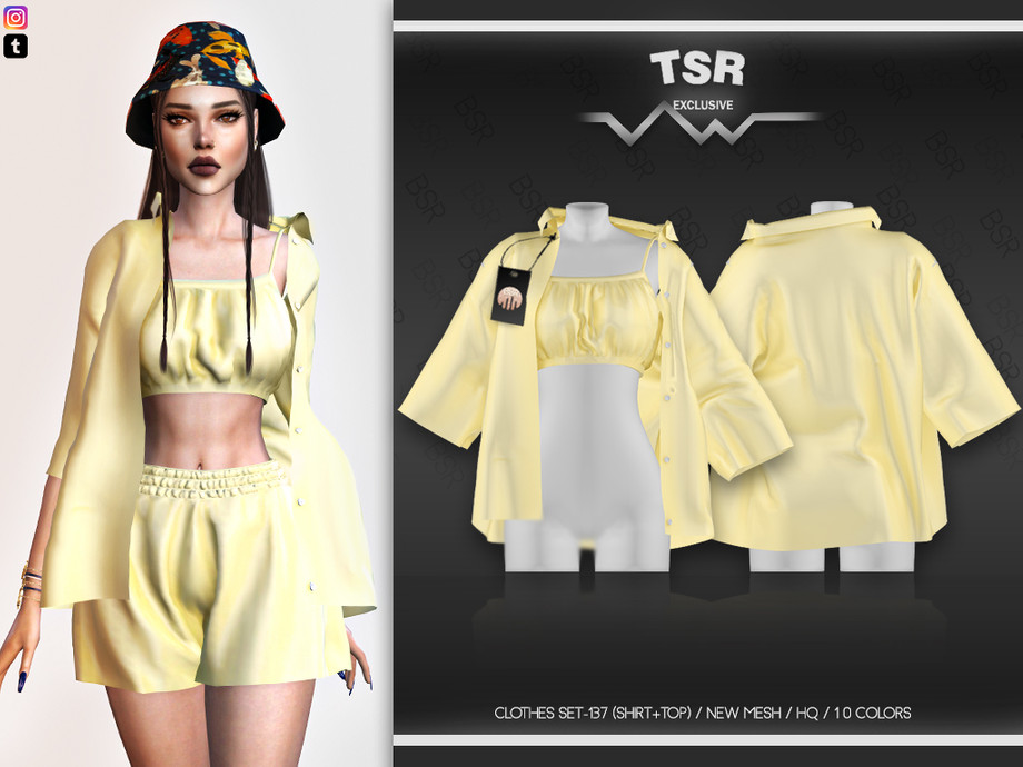 Clothes SET 137 SHIRT TOP BD494 By Busra Tr At TSR Sims 4 Updates