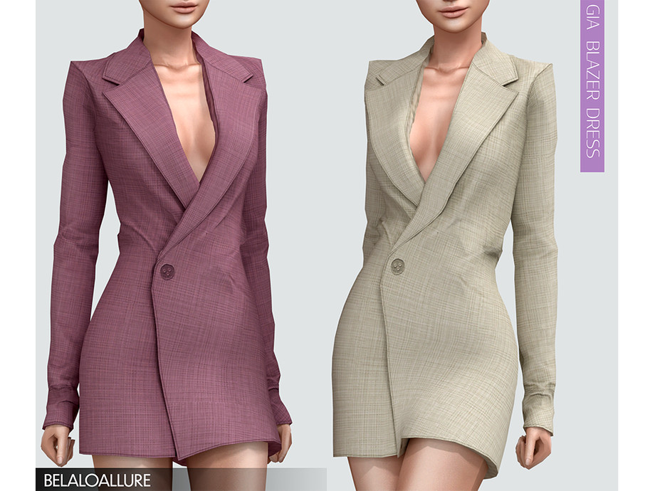 Belaloallure Gia Blazer Dress By Belal At Tsr Sims Updates