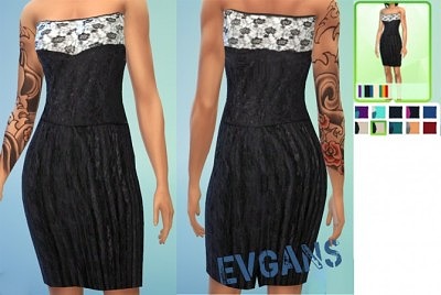 Lace dress, Сloud T-shirt and Denim Skirt at Evgans