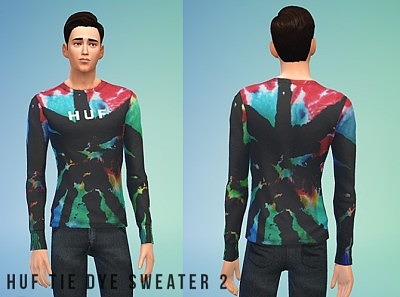 Huf Tie Dye Sweaters Non-Default at Sims 4 Sweetshop » Sims 4 Updates