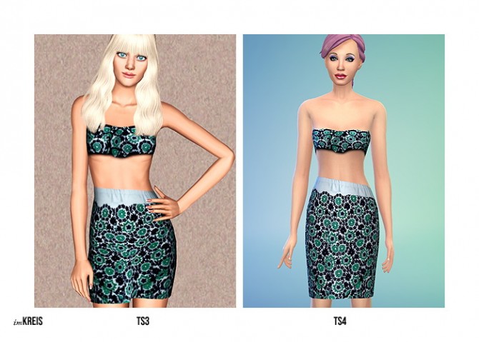 Sims 4 New TS3 and TS4 dress at Ecoast
