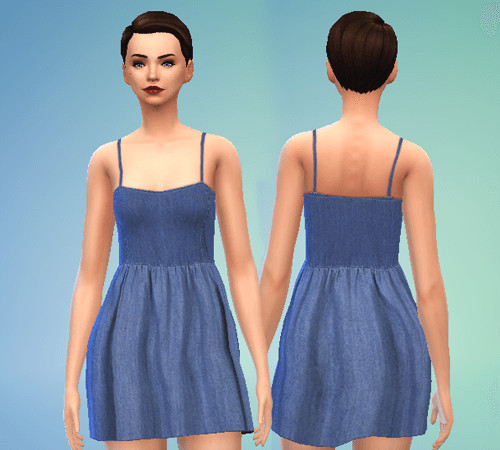 Sims 4 Denim Summer Dress at Puresims