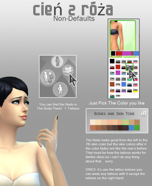 Sims 4 Nails by Cień z róża
