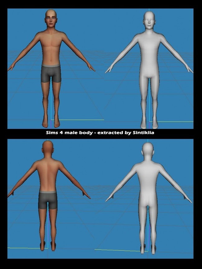 Sims 4 Extracted bodies 3D meshes from Sims 4 at Sintiklia Sims