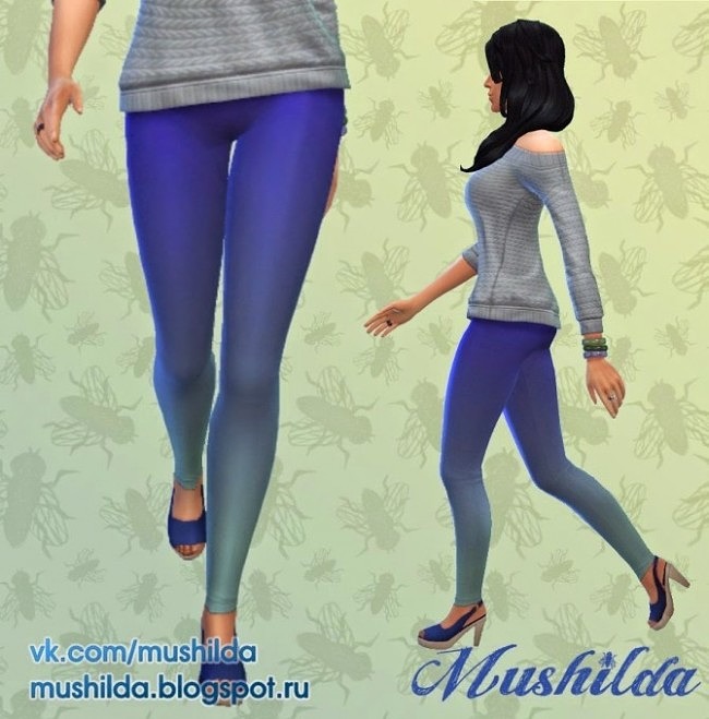 Sims 4 Tights Footless Blue Deep Dye Recolor at Mushilda