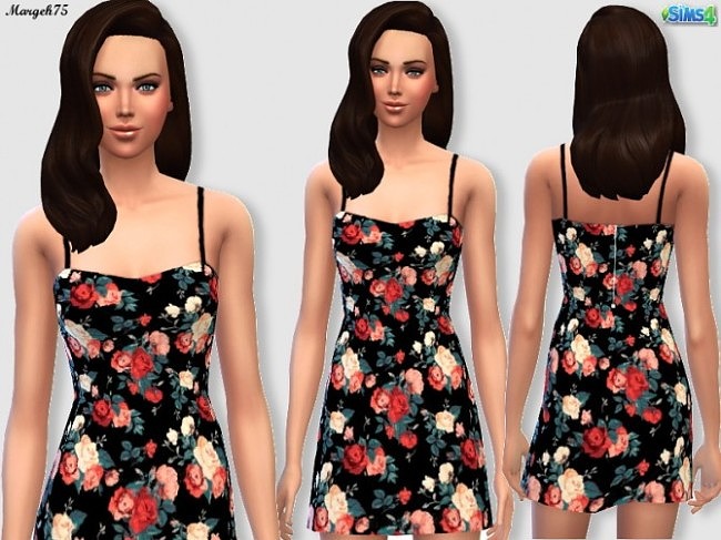 Sims 4 Floral Dress at Sims 3 Addictions