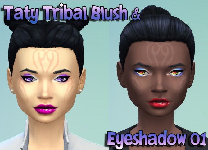Sims 4 Tribal Blush, Eyeshadow and two Lips at Taty – Eámanë Palantír