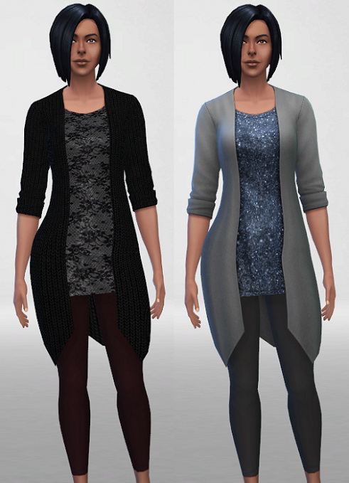 Sims 4 The long sweater outfit at ThatMalorieGirl