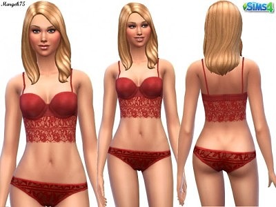 Red Lace Sleepwear by Margeh75 at Sims 3 Addictions