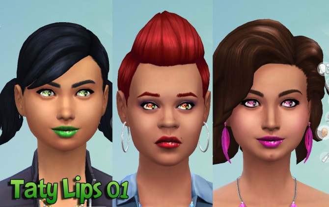 Sims 4 Tribal Blush, Eyeshadow and two Lips at Taty – Eámanë Palantír