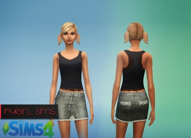 Sims 4 4 Button Denim Skirt at NyGirl Sims