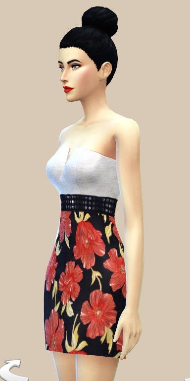 Sims 4 Lace and Floral Dress at JSBoutique