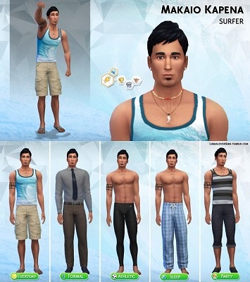 Makaio Kapena male sim model at LumiaLover Sims