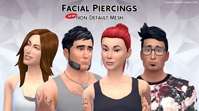 Facial Piercings: Nose, Septum and Mouth at LumiaLover Sims