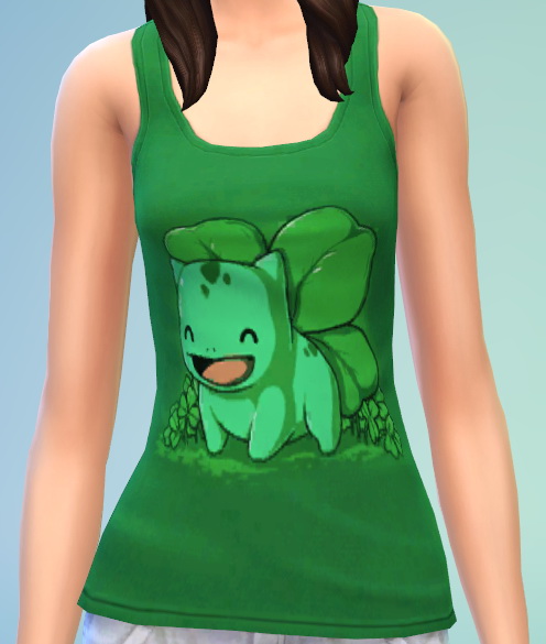 Sims 4 Default Replacement Tank Top Bulbasaur at Nilly’s Randomness