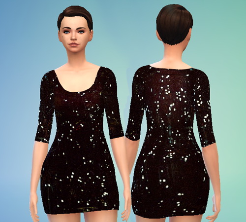 Sims 4 Maroon Sleeve Dress at Puresims