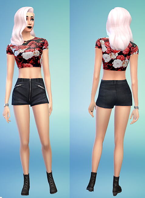 Sims 4 Female Floral Crop Top at Sims 4 Sweetshop