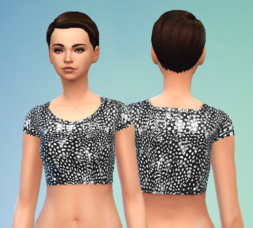 Sims 4 Black & White Crop Top at Puresims