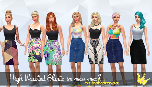 Sims 4 7 High Waisted Skirts “new mesh” at In a bad Romance