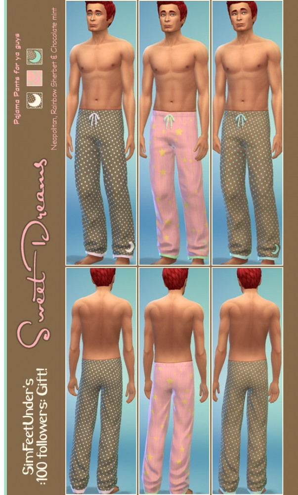 Sims 4 Sweet set of pajamas at SimFeetUnder