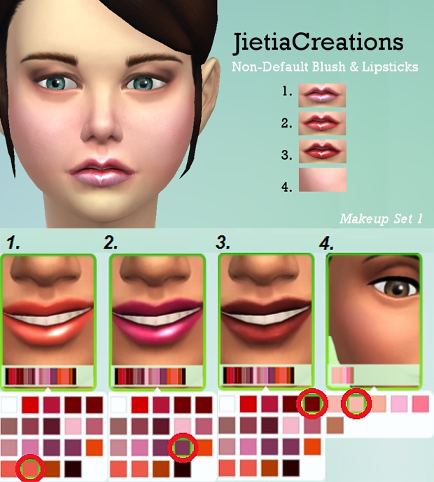 Sims 4 Non defaul blush and lipticks at Jietia Creations