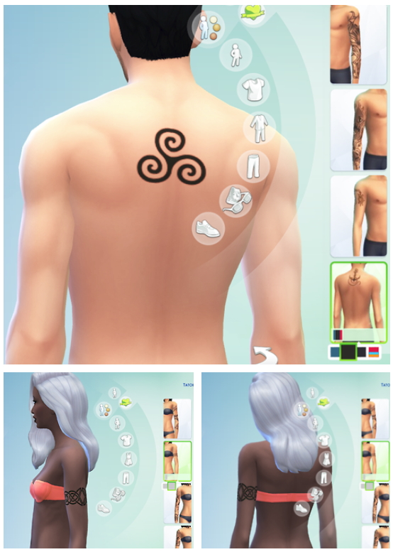 Sims 4 TRISKELE TATTOO AND CELTIC BAND TATTOO at ELLESMEA