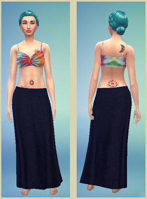 Non-Default Tie Dye crop top with Maxi Skirt at Sims-Sala-Bim