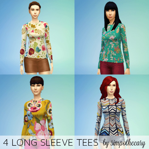 Sims 4 4 long sleeve tees at Simpothecary