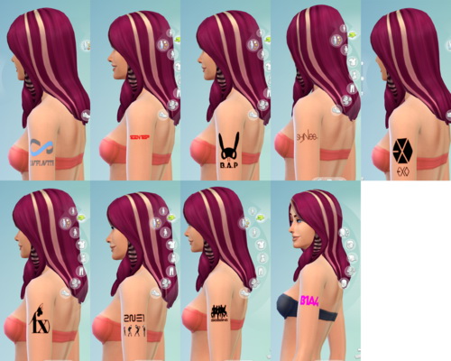 Sims 4 9 Non default Kpop Tattoos at Darkiie Sims4