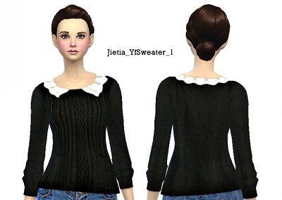 Lace Collar Sweater at Jietia Creations