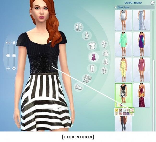Sims 4 Black and White Dress by laudestudio