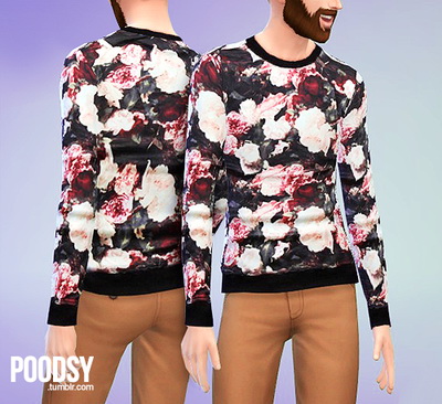 Sims 4 Floral Sweater for males Default at Poodsy