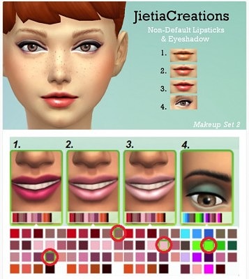 Non-default lipsticks and eyeshadows at Jietia Creations