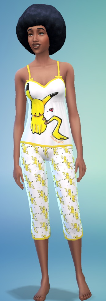 Sims 4 Pikachu pajamas and sundress at SimFeetUnder