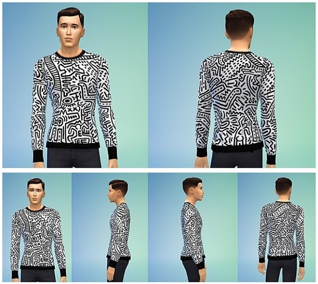Sims 4 Joy Rich Keith Haring Sweater at Sims 4 Sweetshop